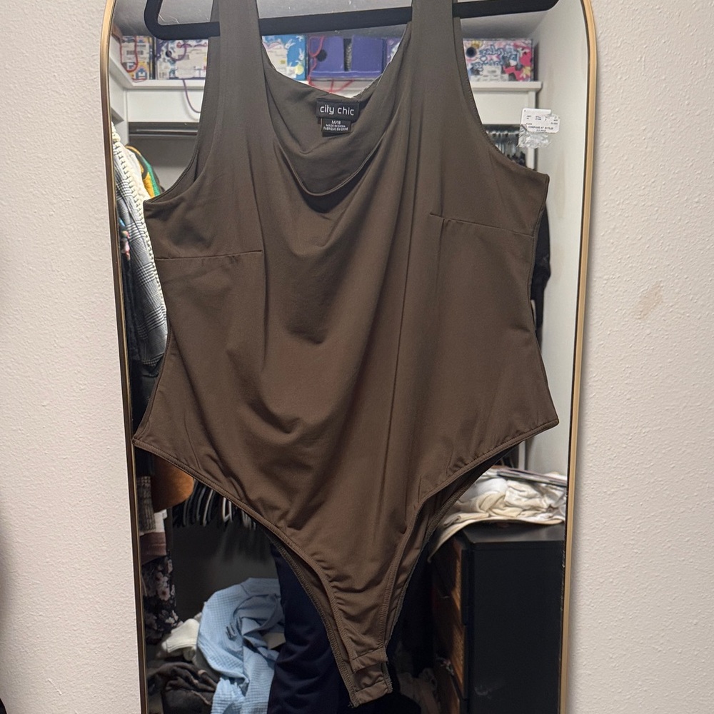 City Chic Chocolate olive green Bodysuit
